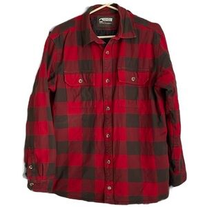 Mountain Khakis Size Large Red‎ and Black Buffalo Plaid Insulated Shirt Jacket.